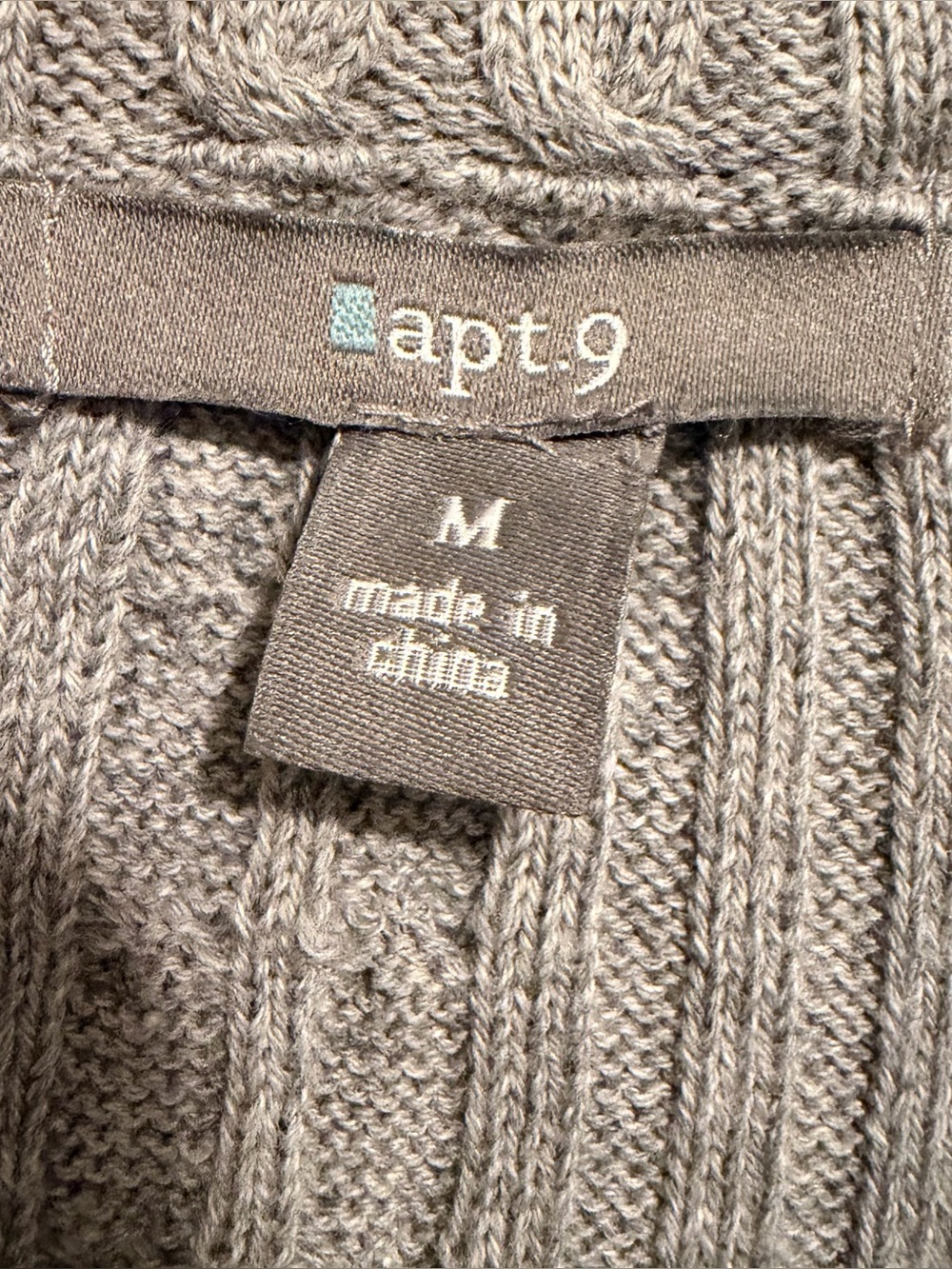 Apt. 9 Gray Cable Knit Blazer Style Cardigan Size M - Picture 5 of 11